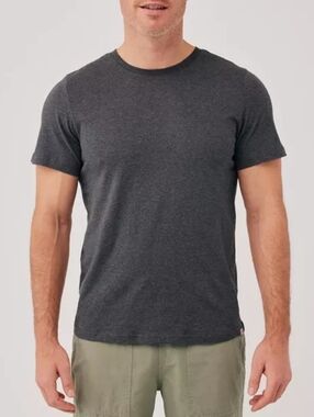 Pact Organic Cotton Softspun Crewneck Tee - Charcoal Heather - Size Medium